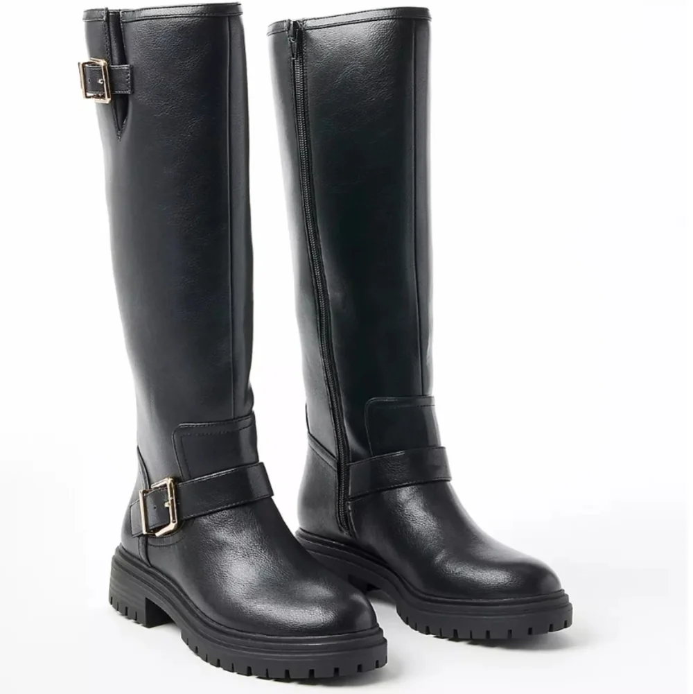 NEW! ANN TAYLOR LOFT Black Tall Biker Boots 9.